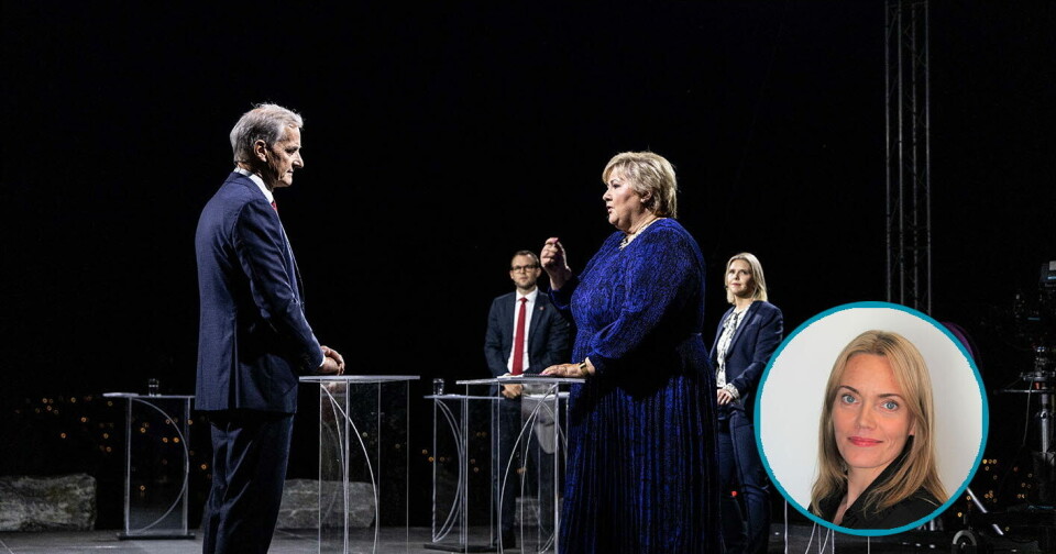 NARRESPILL: Fritt behandlingsvalg har på mange måter blitt selve symbolet på hva som skiller Arbeiderpartiet fra Høyre i helsepolitikken. Det er å holde velgerne for narr, skriver Siri Gulliksen Tømmerbakke. Bilde fra partilederdebatten under Arendalsuka. Foto: Arendalsuka, Mona Hauglid NARRESPILL: Fritt behandlingsvalg har på mange måter blitt selve symbolet på hva som skiller Arbeiderpartiet fra Høyre i helsepolitikken. Det er å holde velgerne for narr, skriver Siri Gulliksen Tømmerbakke. Bilde fra partilederdebatten under Arendalsuka. Foto: Arendalsuka, Mona Hauglid