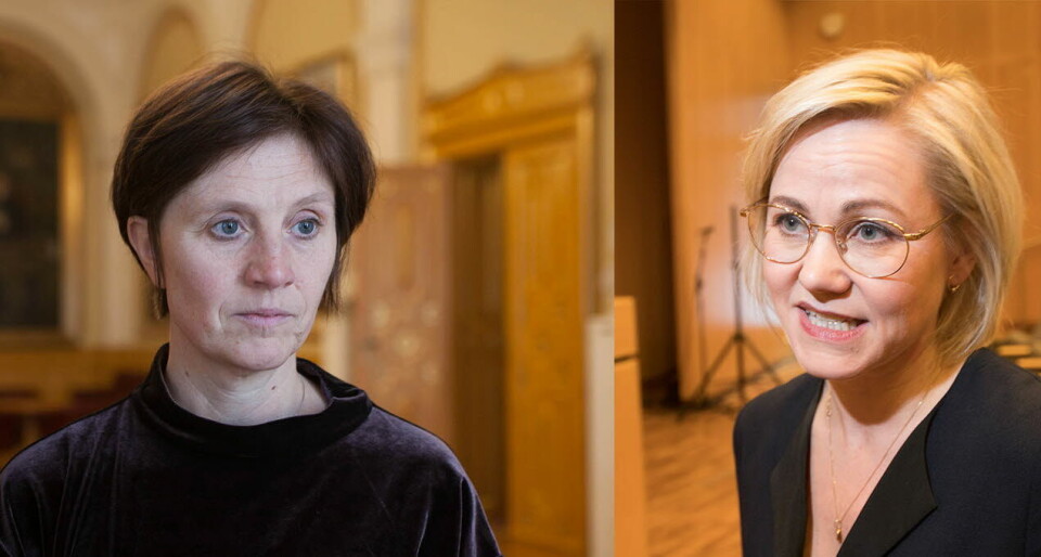 Må svare: De to profilerte helsepolitikerne Kjersti Toppe (Sp) og Ingvild Kjerkol (Ap) mener helseminister Bent Høie (H) må svare for den gode avtalen til sjefen i Helse Vest. Foto: Fotomontasje: Lasse Moe