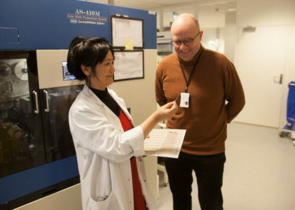 REVOLUSJONERENDE: Tidligere leder i Den norske patologforening, Ying Chen, er nyutnevnt medisinsk direktør i Fürst Medisinsk Laboratorium. Hun mener nye teknikker revolusjonerer faget.
Foto: Lasse Moe REVOLUSJONERENDE: Tidligere leder i Den norske patologforening, Ying Chen, er nyutnevnt medisinsk direktør i Fürst Medisinsk Laboratorium. Hun mener nye teknikker revolusjonerer faget.
Foto: Lasse Moe