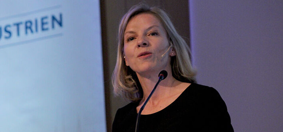 NORSKE FORTRINN: Daglig leder Marte Gerhardsen i Tankesmien Agenda tok for seg Norges fortrinn for å skape helseindustri under Helseindustrikonferansen forrige uke. Foto: Øyvind Bosnes Engen