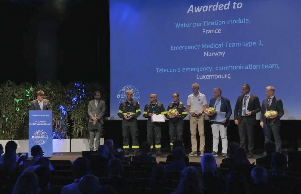 HEDRET: Det norske medisinske teamet NOR EMT mottok denne uken medaljen for ekstraordinær innsats, fra EUs mekanisme for sivil beredskap. Også hjelpearbeidere fra Frankrike og Luxemburg ble hedret. Foto: DSB Foto: HEDRET: Det norske medisinske teamet NOR EMT mottok denne uken medaljen for ekstraordinær innsats, fra EUs mekanisme for sivil beredskap. Også hjelpearbeidere fra Frankrike og Luxemburg ble hedret. Foto: DSB Foto: