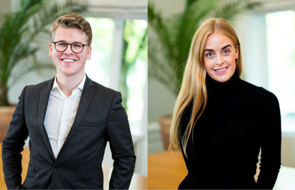 HELSESATSNING: Henrik Nilssen Dale starter som digital helserådgiver og kreativ leder hos Pressure. Administrerende direktør Celine Gran er fornøyd. Foto: pressefoto