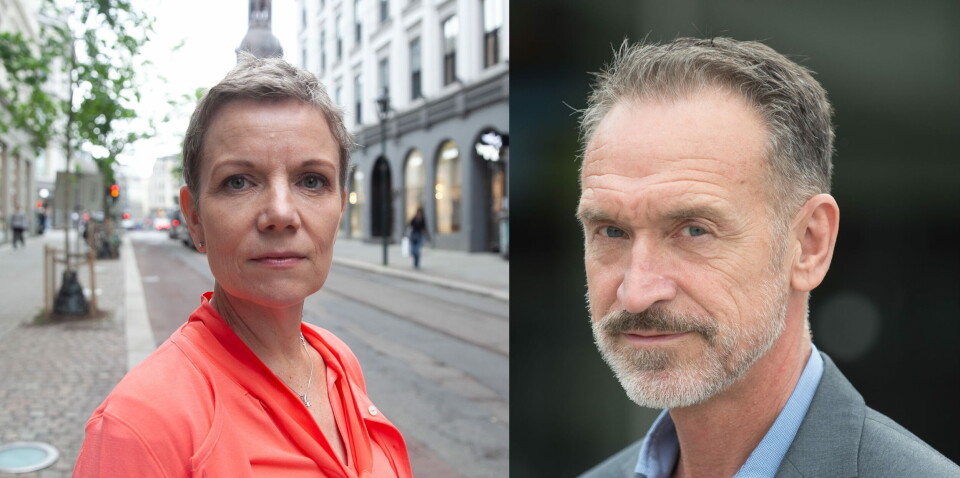 KONFLIKT: Legeforeningen og KS er uenige om hvordan man skal redusere fastlegenes arbeidsbelastning. På bildet: Marit Hermansen (t.v.), president i Legeforeningen, og Tor Arne Gangsø, områdedirektør for arbeidsliv i KS. Foto: Lasse Moe/Vidar Sandnes KONFLIKT: Legeforeningen og KS er uenige om hvordan man skal redusere fastlegenes arbeidsbelastning. På bildet: Marit Hermansen (t.v.), president i Legeforeningen, og Tor Arne Gangsø, områdedirektør for arbeidsliv i KS. Foto: Lasse Moe/Vidar Sandnes