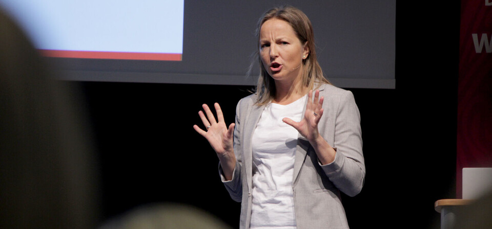 PRESENTERTE APOTEK-STUDIE: Janne Smedberg la frem hovedfunnene fra Apotekforeningens analyse av 40.000 reseptekspedisjoner, under Farmasidagene 2017. Foto: Øyvind Bosnes Engen