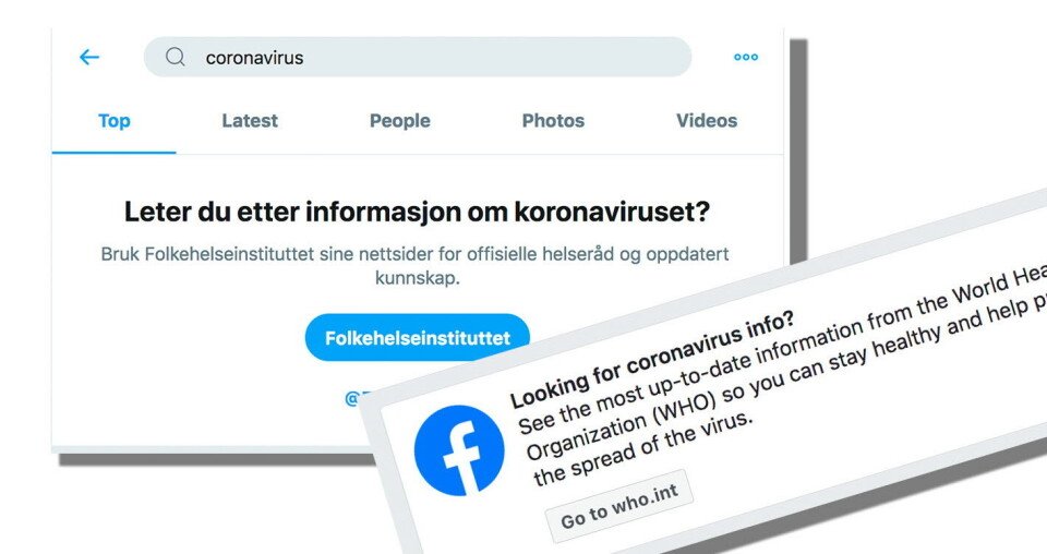 Skjermdump: Twitter og Facebook Foto: