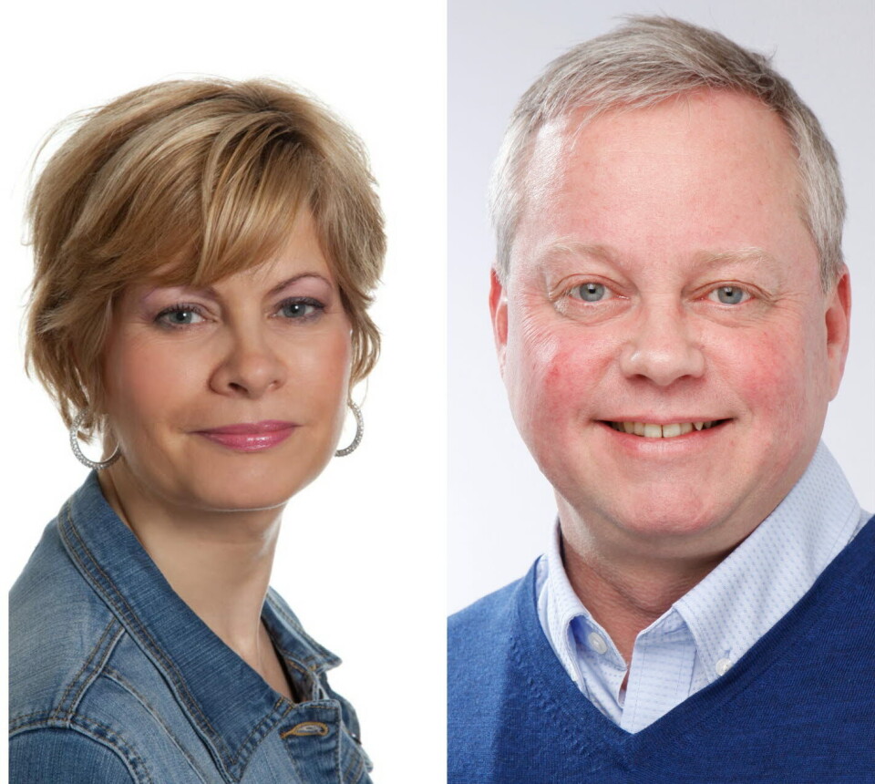ANBUD: Margaretha Hamrin leder i FH-Norge, mener det er behov for evaluering av anbudspiloten. Hallstein Husbyn er prosjektleder for anbudspiloten i Legemiddelverket. Foto: FH-Norge / SLV ANBUD: Margaretha Hamrin leder i FH-Norge, mener det er behov for evaluering av anbudspiloten. Hallstein Husbyn er prosjektleder for anbudspiloten i Legemiddelverket. Foto: FH-Norge / SLV