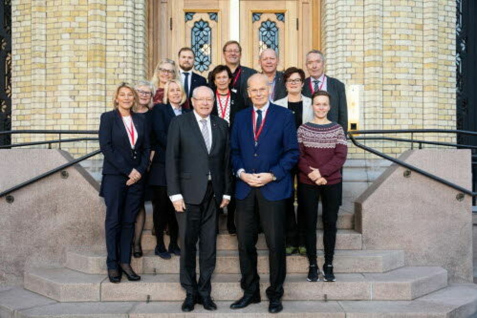 Medlemmer av den norske delegasjonen til Nordisk råd. Bente Stein Mathisen (H) i midten av bildet.

            
                Foto: Stortinget