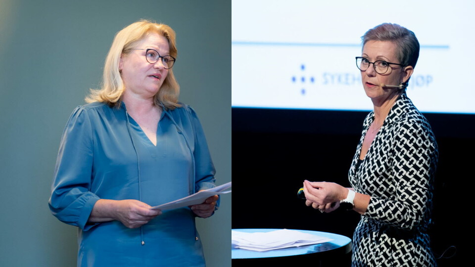 HAR TATT AVGJØRELSE: – Det er hensynet til pasientene som har vært førende for vår vurdering, sier administrerende direktør Inger Cathrine Bryne (t.v) i Helse Vest RHF og leder i Beslutningsforum. – Helheten og pasientperspektivet ivaretas best ved å tildele til tross for KOFAs avgjørelse, sier administrerende direktør Bente Hayes i Sykehusinnkjøp. Begge foto: Vidar Sandnes Foto: HAR TATT AVGJØRELSE: – Det er hensynet til pasientene som har vært førende for vår vurdering, sier administrerende direktør Inger Cathrine Bryne (t.v) i Helse Vest RHF og leder i Beslutningsforum. – Helheten og pasientperspektivet ivaretas best ved å tildele til tross for KOFAs avgjørelse, sier administrerende direktør Bente Hayes i Sykehusinnkjøp. Begge foto: Vidar Sandnes Foto: