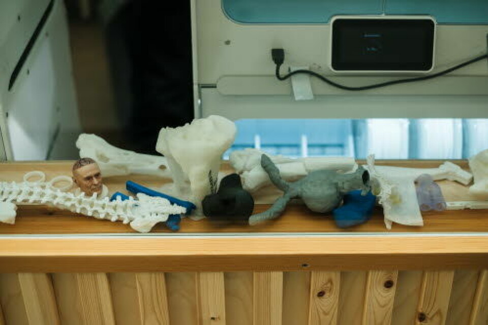FUNKSJONELT: Tredimensjonale printere kan lage alt fra funksjonelle verktøy til etterligninger av bein som kan brukes til øving av kirurger

            
                Foto: Ole Gunnar Onsøien