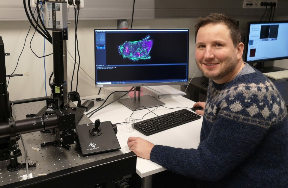 PRISVINNER: Kay Oliver Schink, molekylærbiolog, er tildelt prisen som årets forsker på Institutt for kreftforskning ved Oslo universitetssykehus. Foto: OUS Foto: PRISVINNER: Kay Oliver Schink, molekylærbiolog, er tildelt prisen som årets forsker på Institutt for kreftforskning ved Oslo universitetssykehus. Foto: OUS Foto: