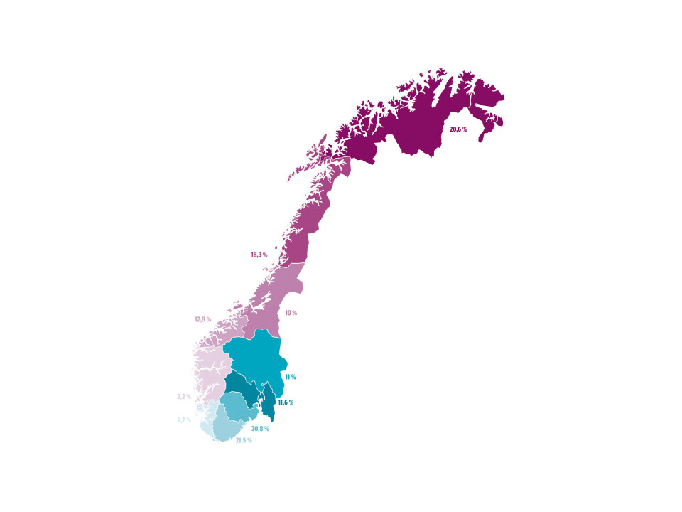 STOR VARIASJON: I fjor ble over 1000 tilsynssaker mot leger ferdigbehandlet hos statsforvalterne. Noen steder i landet ble hver femte sak meldt videre til Statens helsetilsyn, andre steder ble kun et fåtall saker oversendt. Grafikk: Dagens Medisin Foto: STOR VARIASJON: I fjor ble over 1000 tilsynssaker mot leger ferdigbehandlet hos statsforvalterne. Noen steder i landet ble hver femte sak meldt videre til Statens helsetilsyn, andre steder ble kun et fåtall saker oversendt. Grafikk: Dagens Medisin Foto: