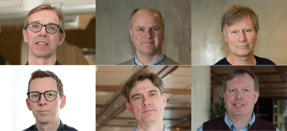 RASER MOT PROTON-VEDTAK: (øverst fra venstre) Professor i helseøkonomi Jon Magnussen, kreftlege Odd.T Brustugun, leder av Norsk onkologisk forening Stein Sundstrøm, lege og prioriteringsforsker Erik Tranvåg, kreftlege Arne Berg og kreftlege Andreas Stensvold. Arkvifoto. Foto: RASER MOT PROTON-VEDTAK: (øverst fra venstre) Professor i helseøkonomi Jon Magnussen, kreftlege Odd.T Brustugun, leder av Norsk onkologisk forening Stein Sundstrøm, lege og prioriteringsforsker Erik Tranvåg, kreftlege Arne Berg og kreftlege Andreas Stensvold. Arkvifoto. Foto: