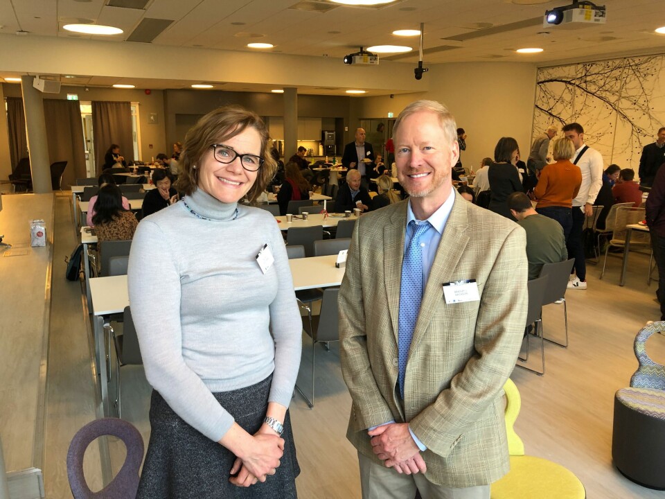 DISKUTERTE FREMTIDENS RADIOLOGI: Ingfrid Haldorsen, leder av Mohn Medical Imaging and Visualization Centre i Bergen, fikk besøk av professor Bradley Erickson fra Mayo Clinic i USA. Foto: Målfrid Bordvik DISKUTERTE FREMTIDENS RADIOLOGI: Ingfrid Haldorsen, leder av Mohn Medical Imaging and Visualization Centre i Bergen, fikk besøk av professor Bradley Erickson fra Mayo Clinic i USA. Foto: Målfrid Bordvik