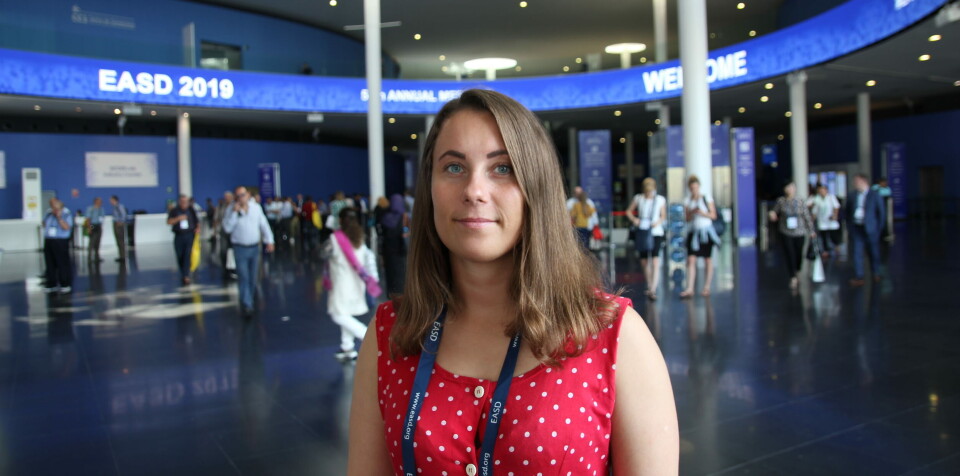 FORSKER PÅ FETT: Regine Åsen Jersin er på EASD 2019 for å holde muntlig presentasjon i sesjonen «Novel concepts paving the way for future treatments». Foto: Julie Kalveland FORSKER PÅ FETT: Regine Åsen Jersin er på EASD 2019 for å holde muntlig presentasjon i sesjonen «Novel concepts paving the way for future treatments». Foto: Julie Kalveland