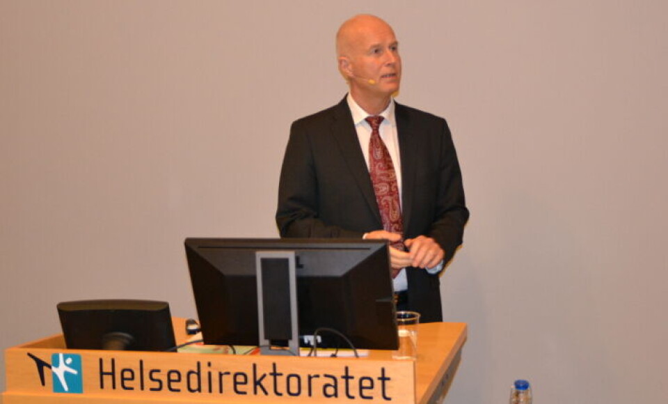 PRESENTERTE NØKKELTALL: 6. mars presenterte helsedirektør Bjørn Guldvog ny statistikk, sentrale trender og utfordringer for både folkehelsen og helsetjenesten. Foto: Kjell Arne Bakke Foto: