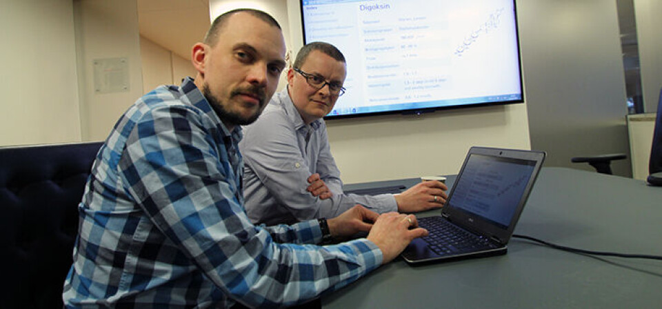 LAGER NETTPORTAL: Tormod Bjånes (t.v.) og Andreas Westin er overleger i klinisk farmakologi ved henholdsvis Helse Bergen og St. Olavs hospital, og står bak nettstedet Farmakologiportalen. Foto: Øyvind Bosnes Engen LAGER NETTPORTAL: Tormod Bjånes (t.v.) og Andreas Westin er overleger i klinisk farmakologi ved henholdsvis Helse Bergen og St. Olavs hospital, og står bak nettstedet Farmakologiportalen. Foto: Øyvind Bosnes Engen
