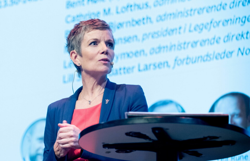 VIL JOBBE MINDRE: Marit Hermansen er president i Legeforeningen. Foreningen varsler streik fra mandag for å jobbe færre timer i uken på legevakt. Foto: Vidar Sandnes