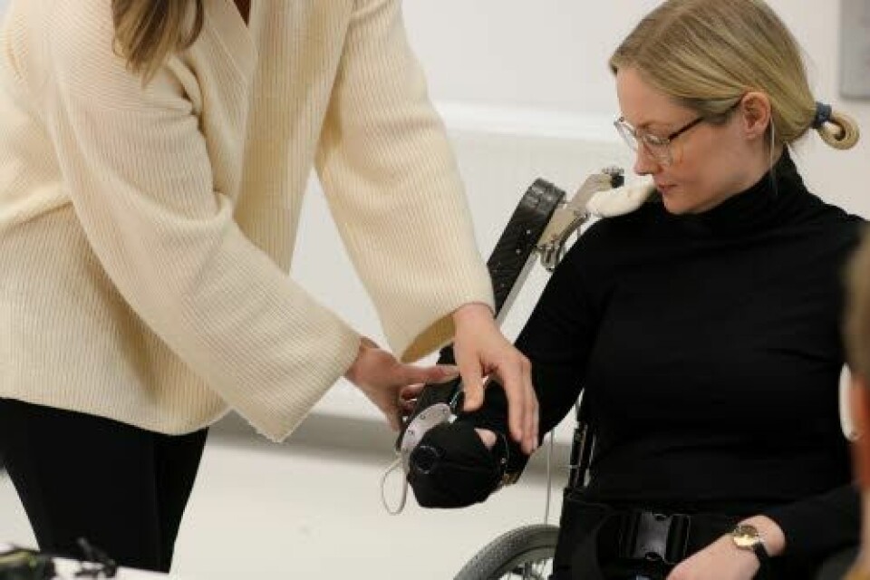 BRUKER DESIGN. Vilje Bionics samarbeider med EGGS Design for å gjøre eksosjelettet mindre mekanisk og mer humant i uttrykket.

            
                Foto: Sverre Jarild