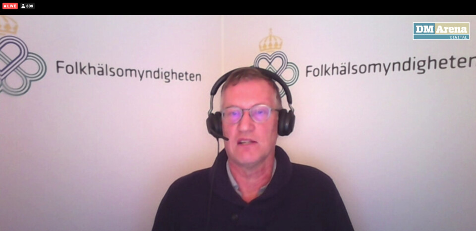 TØFT: – Det var tøft i Sverige, særlig i vår, sa overlege og statsepidemiolog på Dagens Medisins digitale møte onsdag ettermiddag. Foto:
