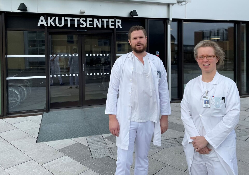 REAGERER: Tillitsvalgte, Andreas Aass-Engstrøm og Ellen Holtan Folkestad, ved Sykehuset i Vestfold reagerer på administrerende direktørs uttalelse til Dagens Medisin. Foto: Joakim Oliu Moe REAGERER: Tillitsvalgte, Andreas Aass-Engstrøm og Ellen Holtan Folkestad, ved Sykehuset i Vestfold reagerer på administrerende direktørs uttalelse til Dagens Medisin. Foto: Joakim Oliu Moe