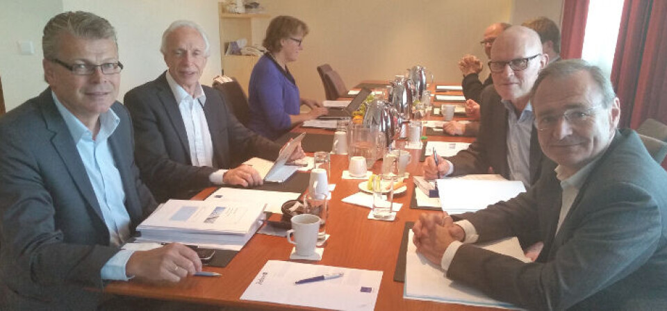 BESLUTNINGSFORUM: Fra venstre: Herlof Nilssen, Helse Vest RHF, Peder Olsen, Helse Sør-Øst RHF, Daniel Haga, Helse Midt RHF og Lars H. Vorland, Helse Nord RHF/leder for Beslutningsforum. Foto: Anne May Knudsen