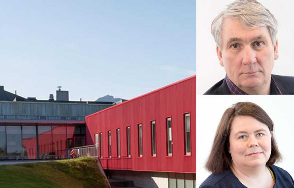 SÅRBART: Paul Martin Strand, direktør i Nordlandssykehuset, sier man har vært nær ved å måtte stenge medisinsk klinikk i Lofoten. Beate Sørslett, medisinsk direktør, sier situasjonen ennå er svært sårbar. Foto: Nordlandssykehuset HF