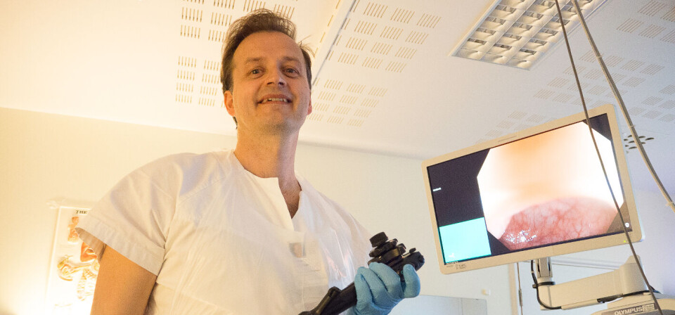 MILEPÆL: – Dette er en milepæl, sier professor Michael Bretthauer, førsteforfatter av verdens første randomiserte studie på screening for tarmkreft ved koloskopi, sammenlignet med ingen screening. Foto: Anita Aalby/UiO
Foto: MILEPÆL: – Dette er en milepæl, sier professor Michael Bretthauer, førsteforfatter av verdens første randomiserte studie på screening for tarmkreft ved koloskopi, sammenlignet med ingen screening. Foto: Anita Aalby/UiO
Foto: