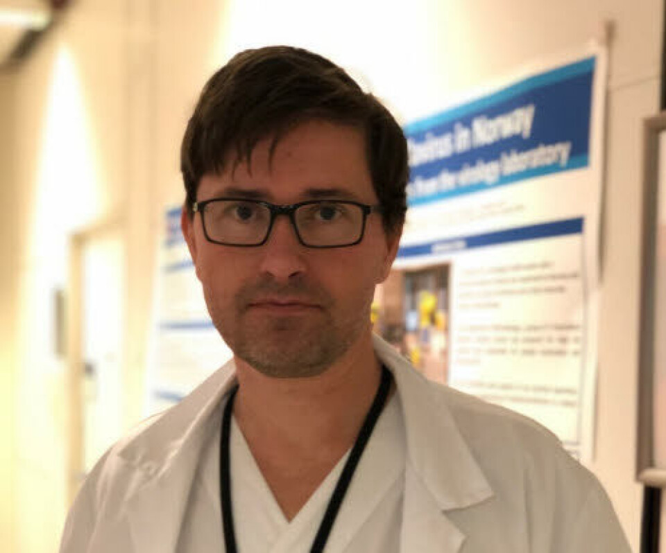 LEDER STUDIE: Infeksjonsmedisiner Jan Cato Holter er forskningsleder ved OUS for den norske covid-19-studien.
Foto: Samuel Fredriksson LEDER STUDIE: Infeksjonsmedisiner Jan Cato Holter er forskningsleder ved OUS for den norske covid-19-studien.
Foto: Samuel Fredriksson