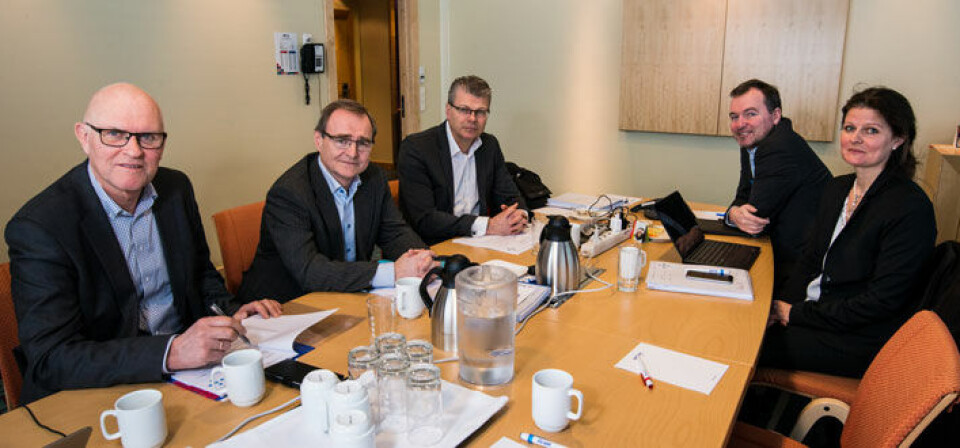 Beslutningsforum godkjente Perjeta over et hastemøte via telefon i dag. Her samlet under et tidligere møte: Daniel Haga (f.v.), Lars Vorland, Herlof Nilssen, brukerrepresentant Øistein Myhre Winje og Cathrine M. Lofthus. Foto: Vidar Sandnes