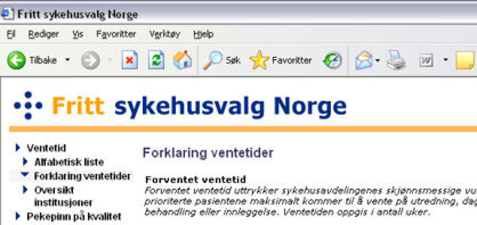 Rapport om Fritt sykehusvalg: Pasienter blir rundlurt Foto: