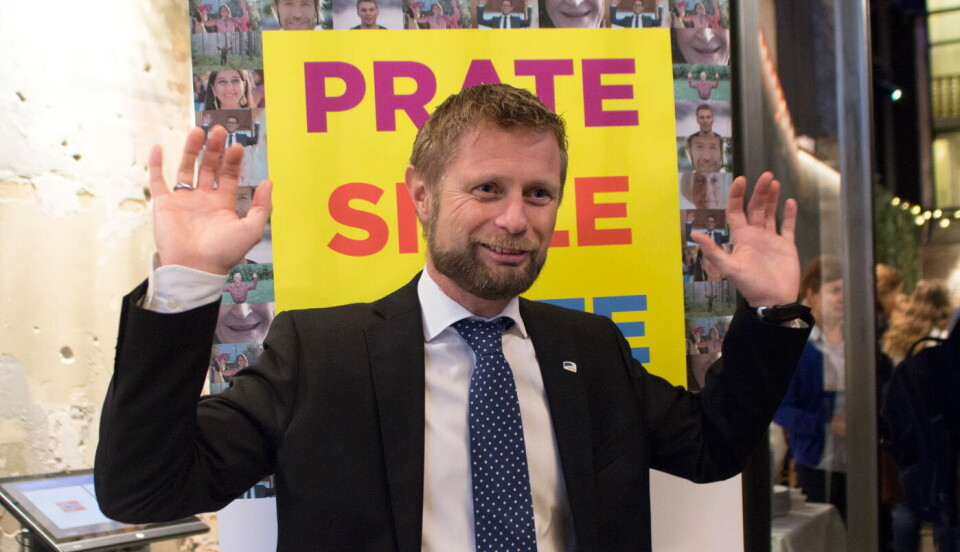 HENDA I VÆRET: Tidligere helse- og omsorgsminister Bent Høie avbildet i forbindelse med lanseringen av hjerneslagkampanjen «Prate, smile, løfte» i 2016. Arkivfoto: Lasse Moe Foto: HENDA I VÆRET: Tidligere helse- og omsorgsminister Bent Høie avbildet i forbindelse med lanseringen av hjerneslagkampanjen «Prate, smile, løfte» i 2016. Arkivfoto: Lasse Moe Foto: