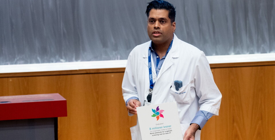 TESTER: Overlege Haseem Ashraf ved Ahus fikk nylig tildelt åtte millioner kroner for å gjennomføre implementeringsstudien på lungekreftscreening. Foto: Vidar Sandnes