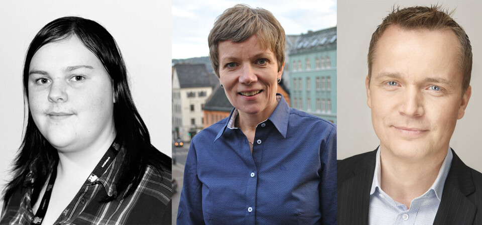 KRONIKK: – Vi håper at regjeringen lytter til rådene som både pasienter og profesjoner nå stiller seg bak, skriver Martine Antonsen i Mental Helse Ungdom, Marit Hermansen i Legeforeningen og Tor Levin Hofgaard i Psykologforeningen. Montasje: Lasse Moe Foto: