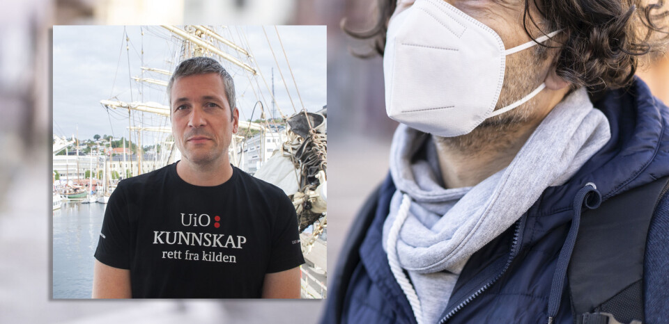 LITE AKTUELT: – Dette kommer sannsynligvis ikke til å bli aktuelt med åndedrettsvern i Norge, sier overlege Ernst Kristian Rødland i Folkehelseinstituttet. Montasje: Lasse Moe/GettyImages Foto: