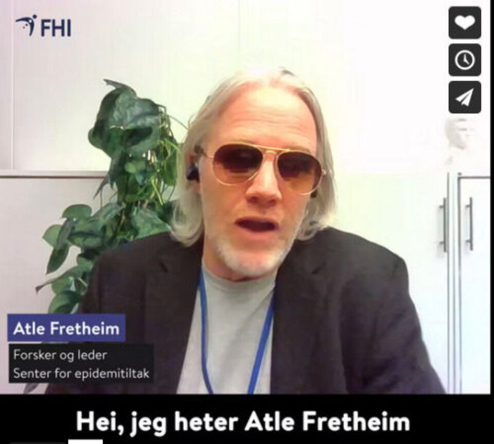 SOME-INVITASJON: Atle Fretheim, leder studien på «Koronabriller» og Senter for forskning på epidemitiltak i Folkehelseinstituttet (FHI), har invitert deltakere til studien via sosiale medier.