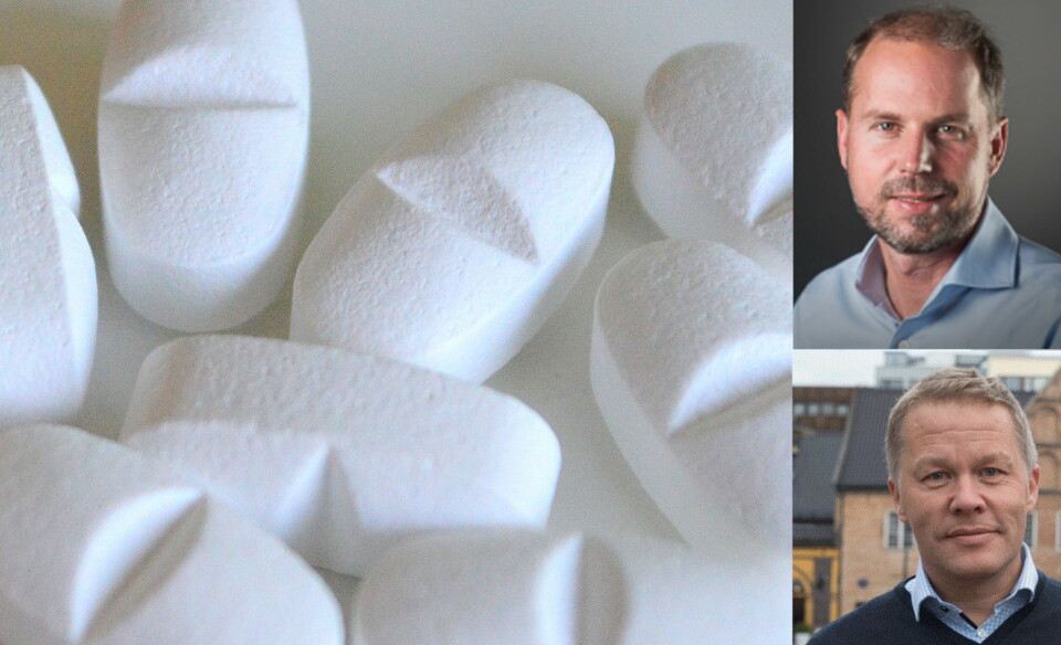 BEKYMRET: - I dag skyldes majoriteten av overdosedødsfallene opioider som i økende grad brukes i vanlig medisinsk smertebehandling, sier Thomas Clausen (øverst), leder ved SERAF, og Petter Brelin, leder for Norsk forening for allmennmedisin.
Foto: GettyImages/UiO/Arkivfoto BEKYMRET: - I dag skyldes majoriteten av overdosedødsfallene opioider som i økende grad brukes i vanlig medisinsk smertebehandling, sier Thomas Clausen (øverst), leder ved SERAF, og Petter Brelin, leder for Norsk forening for allmennmedisin.
Foto: GettyImages/UiO/Arkivfoto