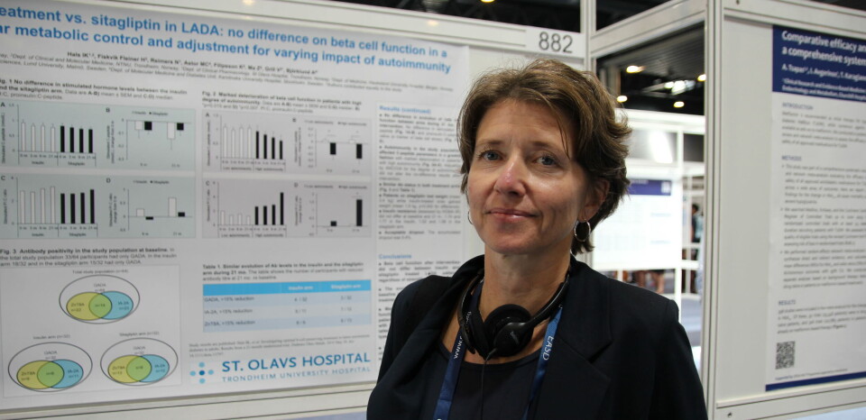 FORSKER PÅ LADA: Post.doc Ingrid Hals forsker på behandling av av pasienter med så kalt 'LADA', også kalt type 1,5-diabetes. Foto: Julie Kalveland FORSKER PÅ LADA: Post.doc Ingrid Hals forsker på behandling av av pasienter med så kalt 'LADA', også kalt type 1,5-diabetes. Foto: Julie Kalveland