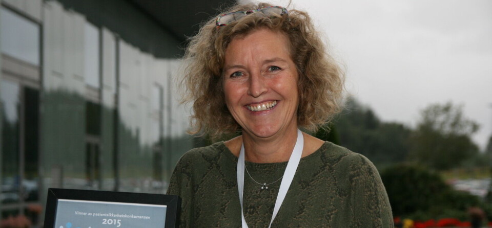 VANT: Hanne Kähler ved Oslo universitetssykehus hadde den beste ideen for å bedre pasientsikkerheten, mente juryen. Foto: VANT: Hanne Kähler ved Oslo universitetssykehus hadde den beste ideen for å bedre pasientsikkerheten, mente juryen. Foto: