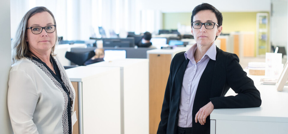 ETTERLYSER BUDSJETTKONSEKVENSER: Koalisjonen for sjeldne sykdommer, her ved Sanofis Hege Kristin Hagen og Shires Kristin Mesteig. Foto: Vidar Sandnes