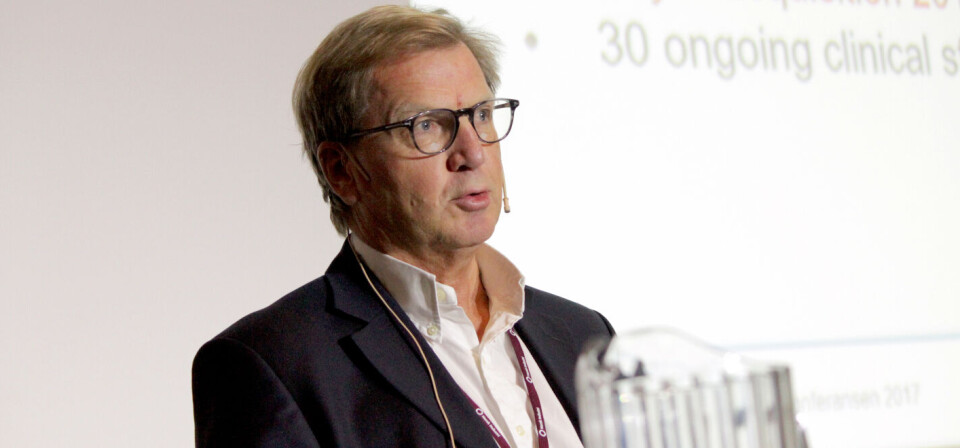 ALGETA-ERFARINGER: Administrerende direktør Thomas Ramdahl i Bayer presenterte erfaringer fra Algeta under Helsindustrikonferansen denne uken. Foto: Øyvind Bosnes Engen