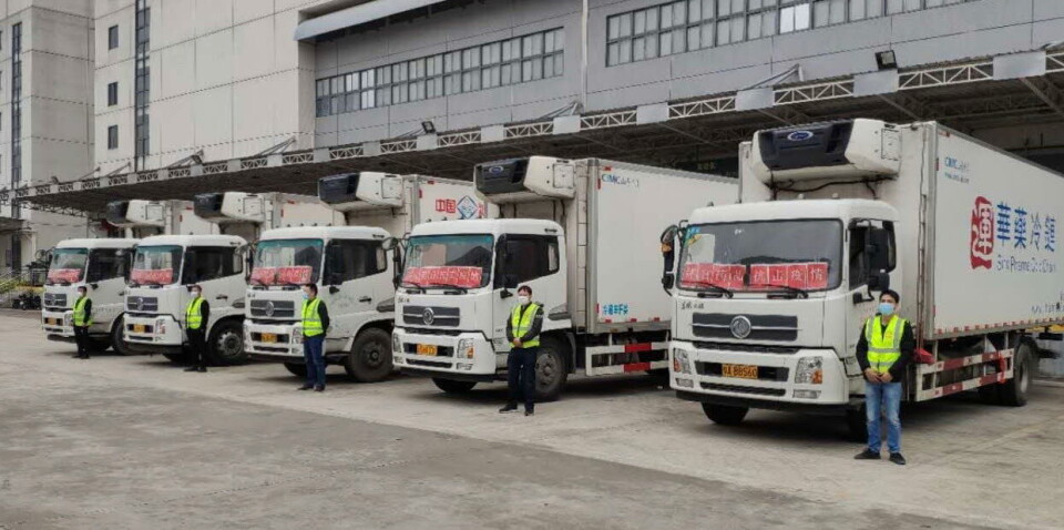 Legemidlene fraktes fra Bayers produksjonsanlegg i storbyen Guangzhou til Wuhan. Foto: Bayer