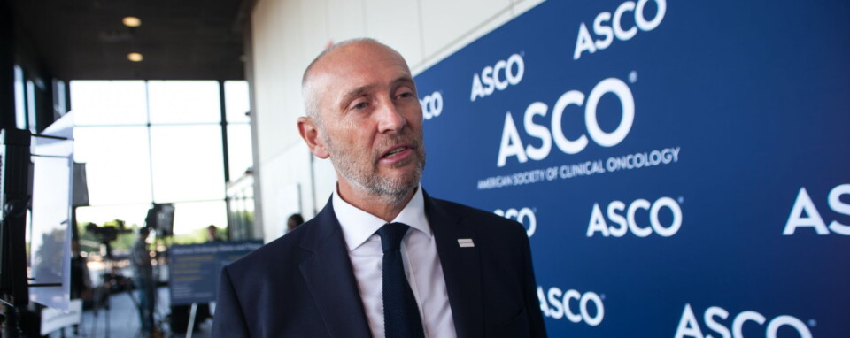 Administrerende direktør i BerGenBio, Richard Godfrey, her avbildet under ASCO 2018 i Chicago. Foto: Lasse Moe