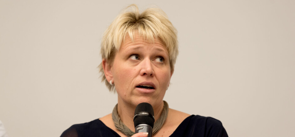 DELER NORSKE ERFARINGER. SLV-enhetsleder Kristin Svanqvist delte norske erfaringer med amerikanske studenter forrige uke. Foto: Per Corneliussen