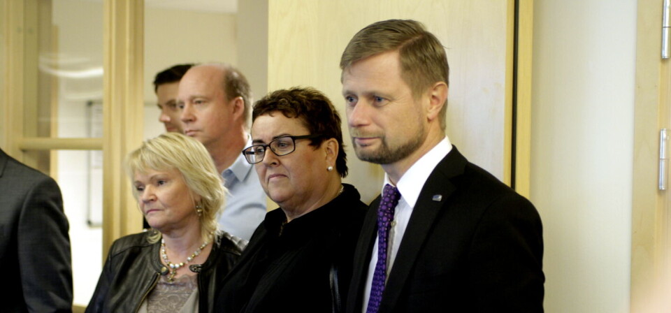 SA NEI: Høyre, Fremskrittspartiet, Kristelig Folkeparti og Venstre sa blant annet nei til forslaget om å utvikle insentiver som fremmer antibiotikautvikling, men som ikke fremmer bruk. Fra høyre: Helseminister Bent Høie (H) og stortingsrepresentantene Olaug Bollestad (KrF), Kari Kjønaas Kjos (Frp) og Ketil Kjenseth (V). Foto: Lasse Moe