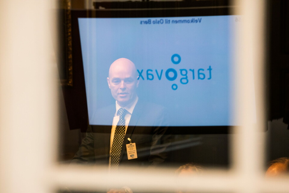 MINUS:Targovax et negativt resultat på 59,2 millioner kroner, mot – 86,5 millioner kroner i 2019. Selskapets administrerende direktør, Øystein Soug, peker på data for immunrespons og klinisk effekt for ONCOS-102 i kombinasjon med cellegift som behandling mot kreft i lungesekken, som den viktigste milepælen. Foto: Thomas Brun/NTB