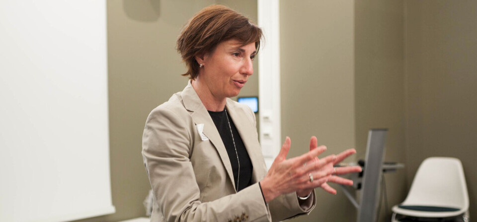 SELGER MER RESEPTLEGEMIDLER: Veronika Barrabés, landssjef i Novartis, opplyser at salget av reseptlegemidler har økt med drøyt 40 millioner kroner det siste året. Foto: Lasse Moe