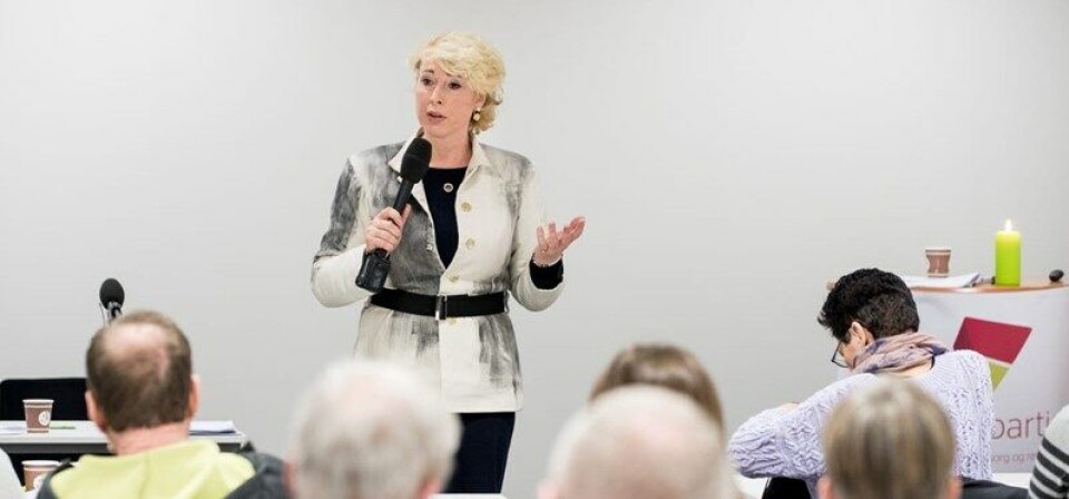 – At vi har jobbet gratis for denne saken vi tror sånn på, er ikke noe vi har ønsket eller forsøkt å skjule, sier Helsepartiets leder Lise Askvik, etter at Partilovnemnda skal vurdere en formell advarsel til partiet for ikke å ha fulgt partiloven. Arkvifoto. Foto: