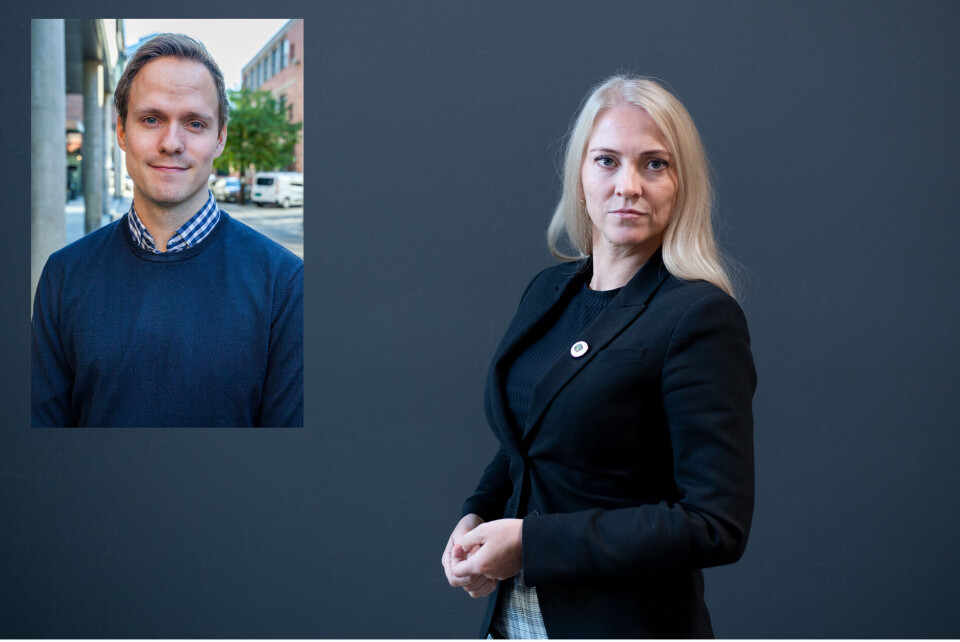SKJENKESTOPP: Hvor effektivt har det egentlig vært? Det er vanskelig å fastslå, sier forsker ved FHI, Fredrik Methi, som får støtte av Sykepleierforbundets Lill Sverresdatter Larsen. Foto: Privat / kollasje SKJENKESTOPP: Hvor effektivt har det egentlig vært? Det er vanskelig å fastslå, sier forsker ved FHI, Fredrik Methi, som får støtte av Sykepleierforbundets Lill Sverresdatter Larsen. Foto: Privat / kollasje
