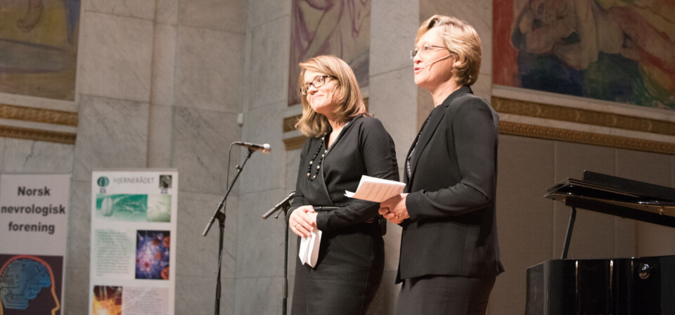 NEVROLOGENE: Leder av Norsk nevrologisk forening, Anne Hege Aamodt (t.v.) og leder av Hjernerådet, Hanne F. Harbo ønsker nasjonal hjernehelse-strategi og mener det er unødvendig med en statusrapport først. Foto: Per Corneliussen Foto: