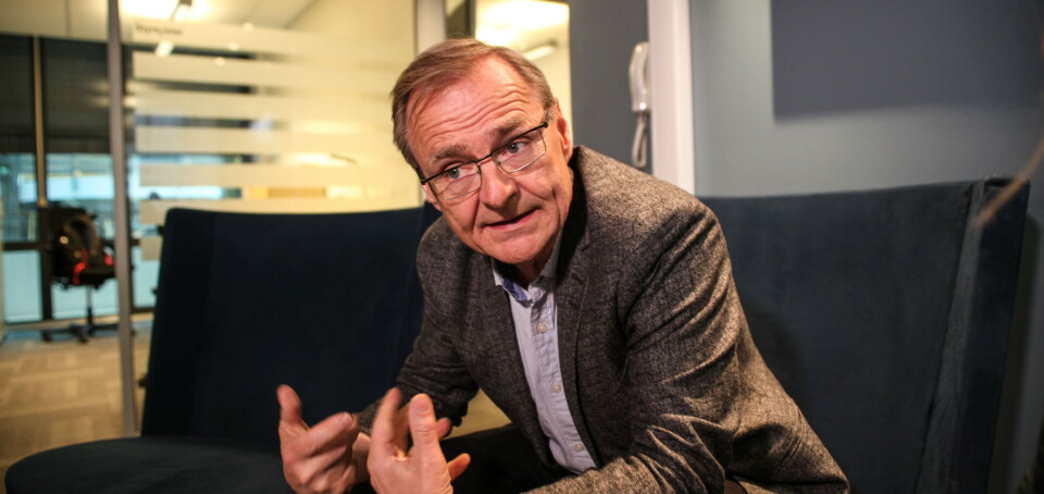 GIR SEG: Lars Vorland gir seg som administrerende direktør i Helse Nord, hvor han har sittet som direktør i 15 år. Her avbildet etter et møte i Beslutningsforum. Foto: Lasse Moe